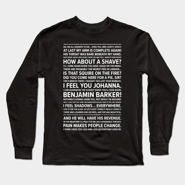 Sweeney Todd Quotes Long Sleeve T-Shirt by barberdesigniow